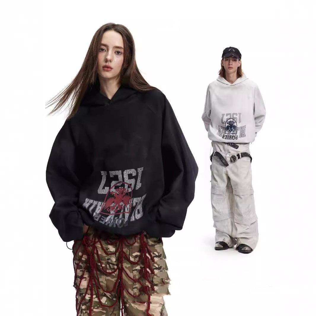 Batik Dirty Print Hoodie Pullover Hooded