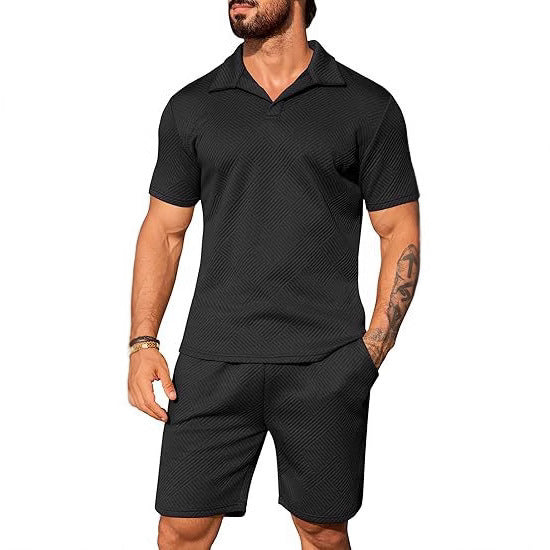 Men's Casual Solid Color Polo Short Oversleeves