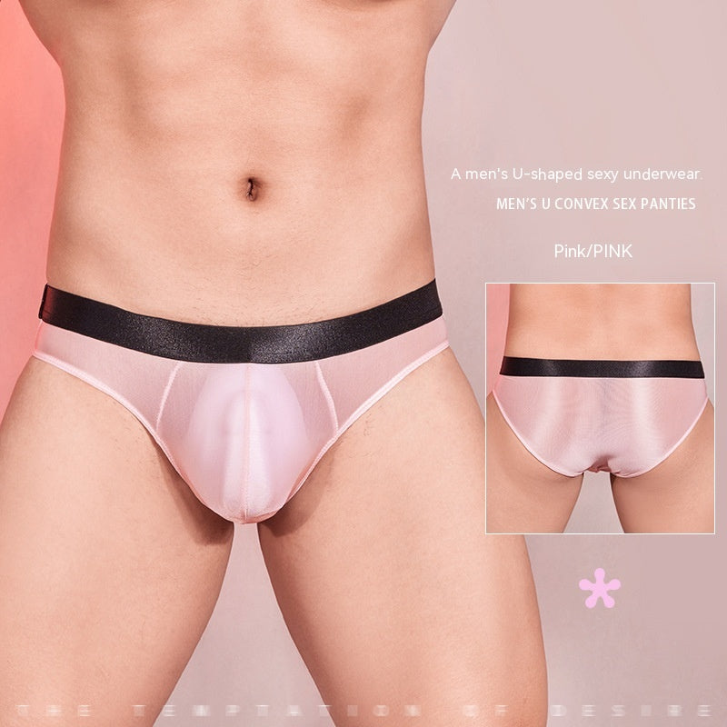 New Fashion Low Waist Fake Mother Thin Transparent Powerful Men's Underwear