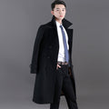 Men's Long Windbreaker Autumn And Winter New Woolen Double-breasted Fashion Slim