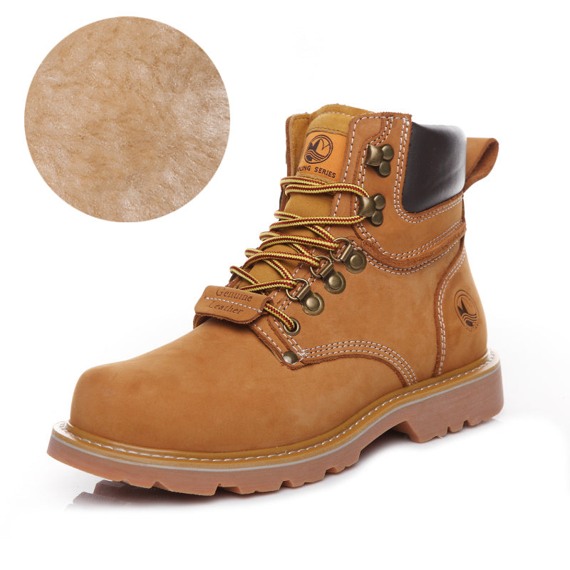 Men's High Top Waterproof And Velvet Rhubarb Boots