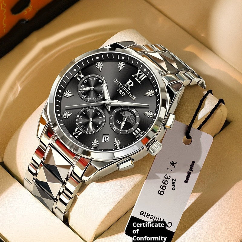 Waterproof Tungsten Steel Quartz Business Watch