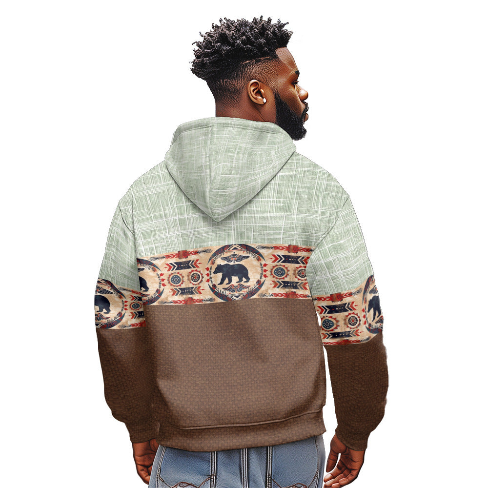 Winter Long Sleeve Stand Collar Zipper Hooded Sweatshirt