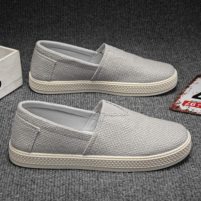 Linen Cloth Shoes Men's Breathable One Pedal Canvas