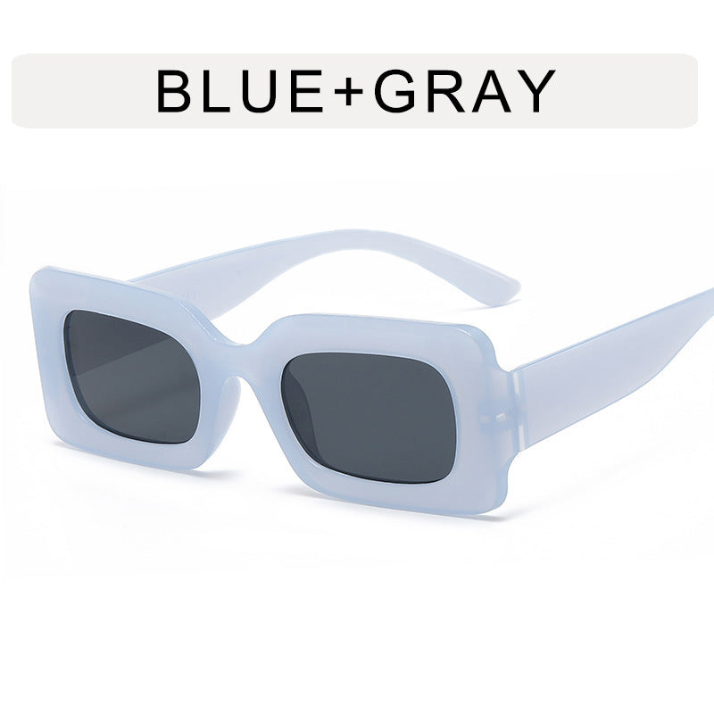 Jelly Color Square Sunglasses Concave Shape
