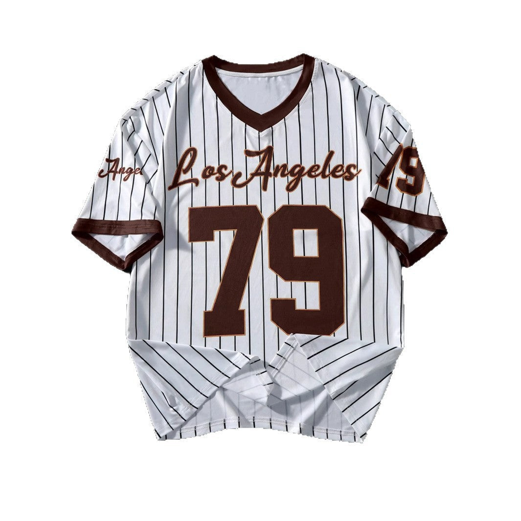 Men's Los Angeles Letter Print Short Sleeve Top