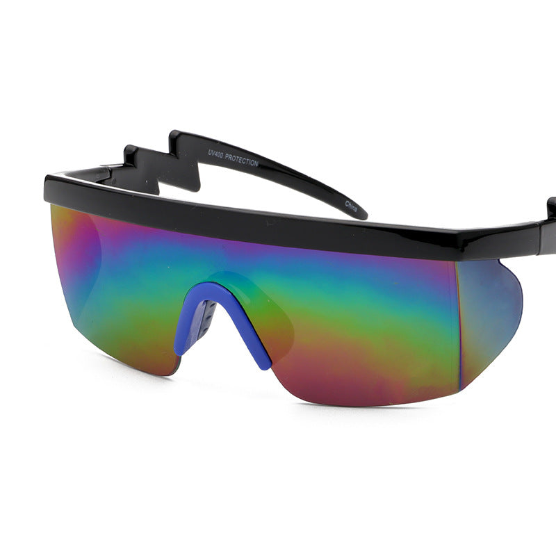 Sports Sunglasses Curved Foot Piece One-piece Real Film Colorful Night Vision UV-proof Sunglasses