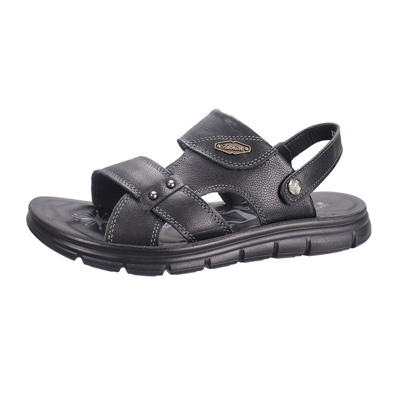 First Layer Cowhide Men's Beach Shoes Summer New Style