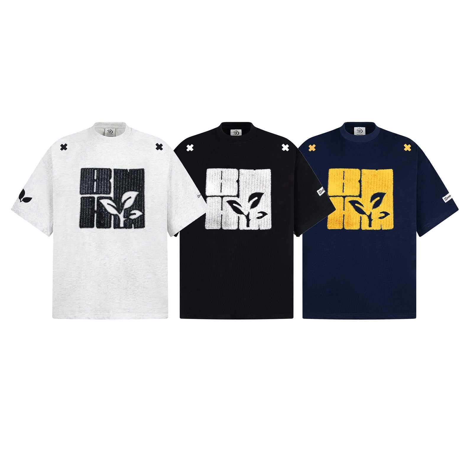 Summer Design Sense Machine Embroidery Short-sleeved T-shirt Men