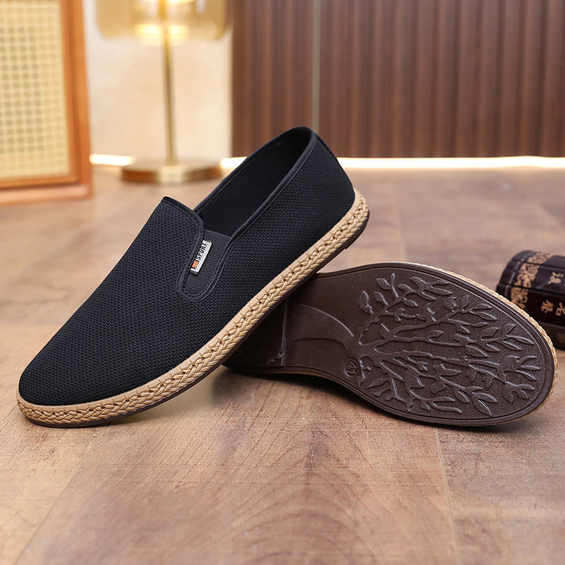 Old Beijing Cloth Shoes Men's Breathable One Pedal Lazy Shoes