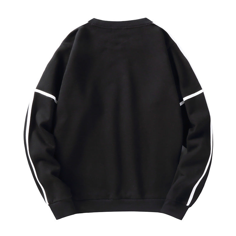 Contrasting Basic Round Neck Long Sleeve Sweatshirt
