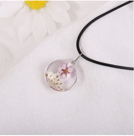 Dried Flower Starry Time Gemstone Necklace