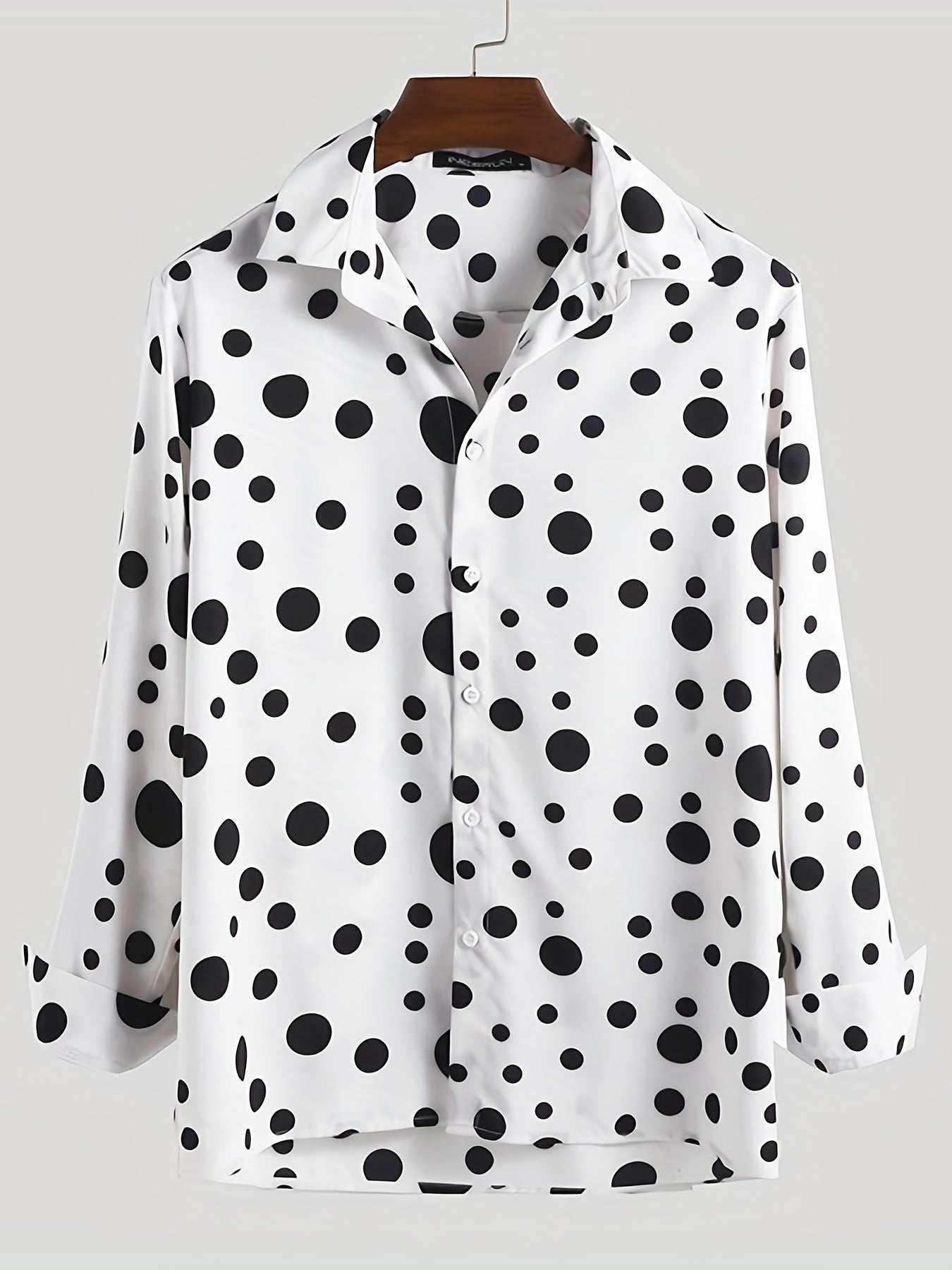 A Casual And Versatile Long-sleeved Shirt With Polka Dot Prints For Teenagers And Men