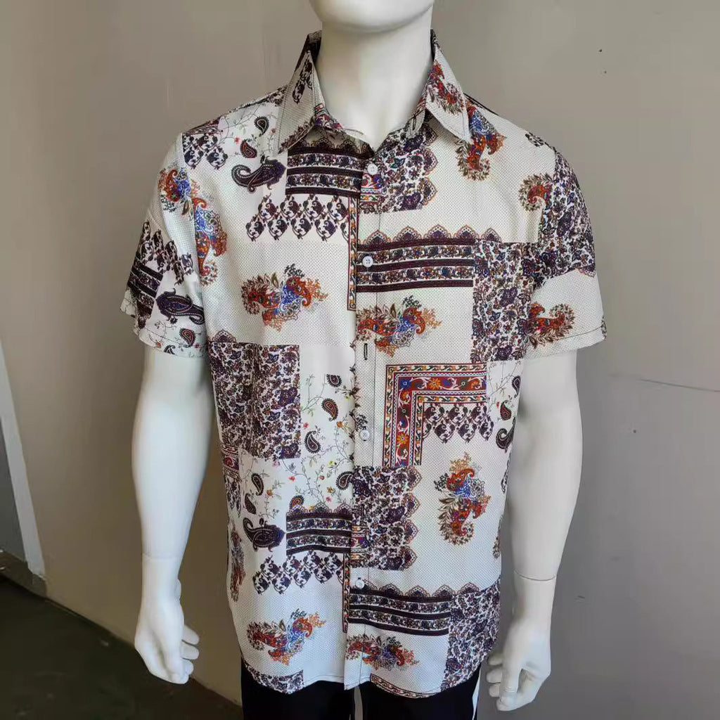 Men's Casual Short Sleeve Loose Beach Shirt