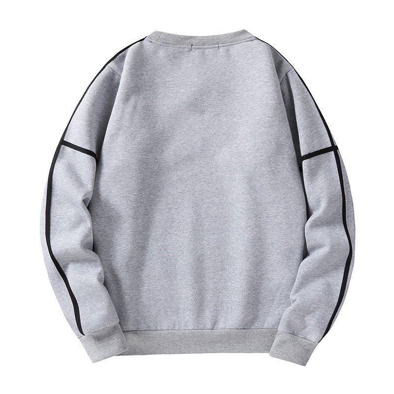 Contrasting Basic Round Neck Long Sleeve Sweatshirt