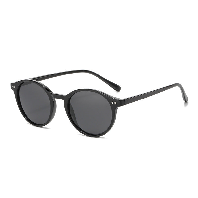 Round Polarized Full Rim Frame Sunglasses