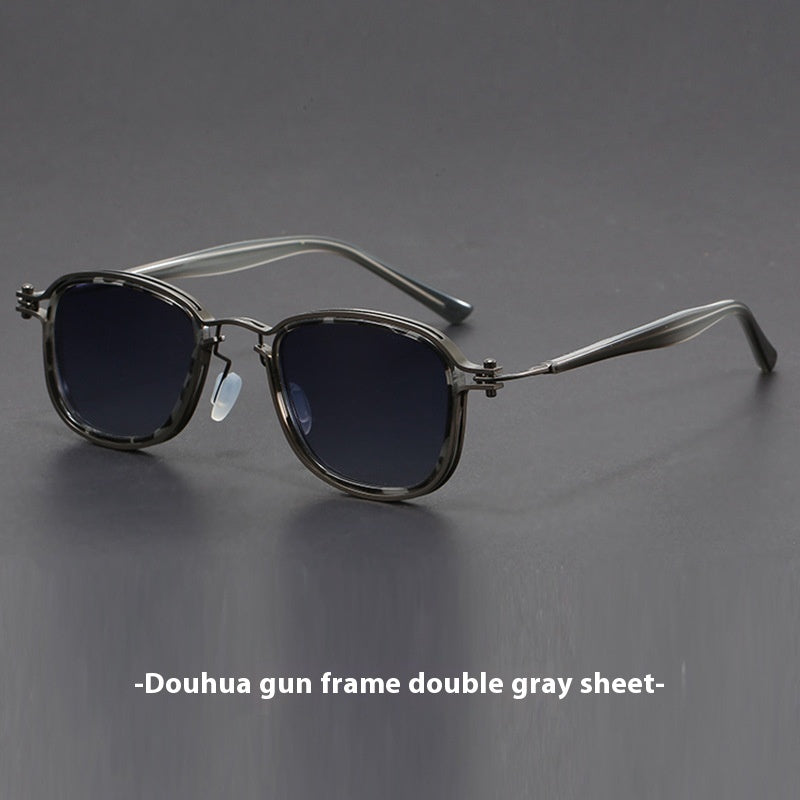 Plastic Metal Retro Square Frame Sunglasses