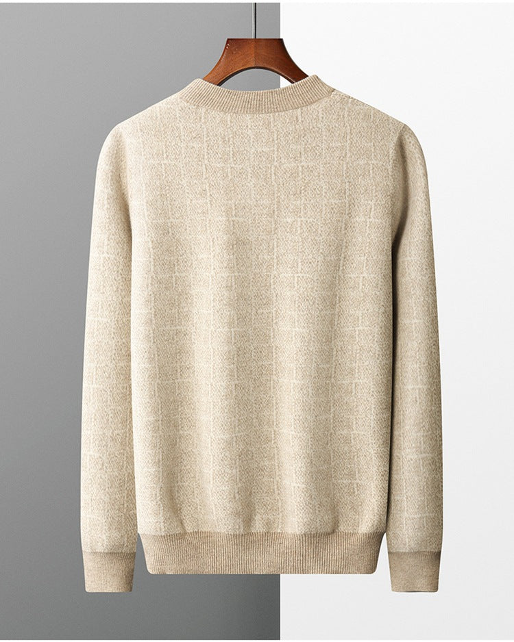 Men's Round Neck Business Casual Padded Sweater