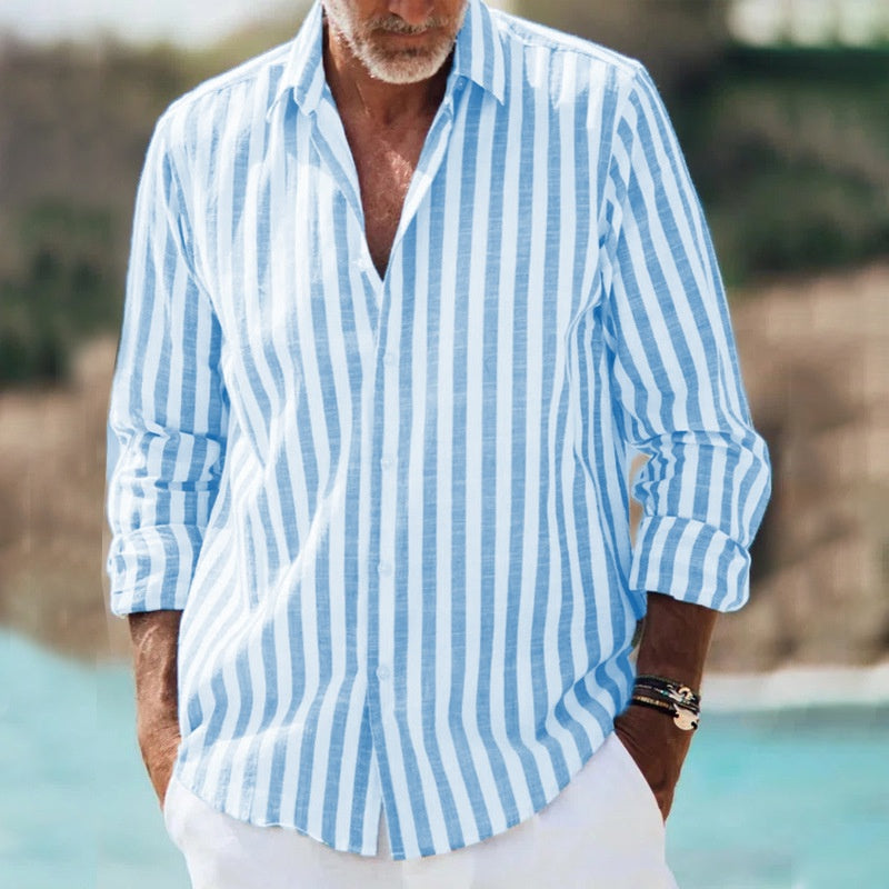 3D Printed Loose Long Sleeve Lapel Plaid Shirt