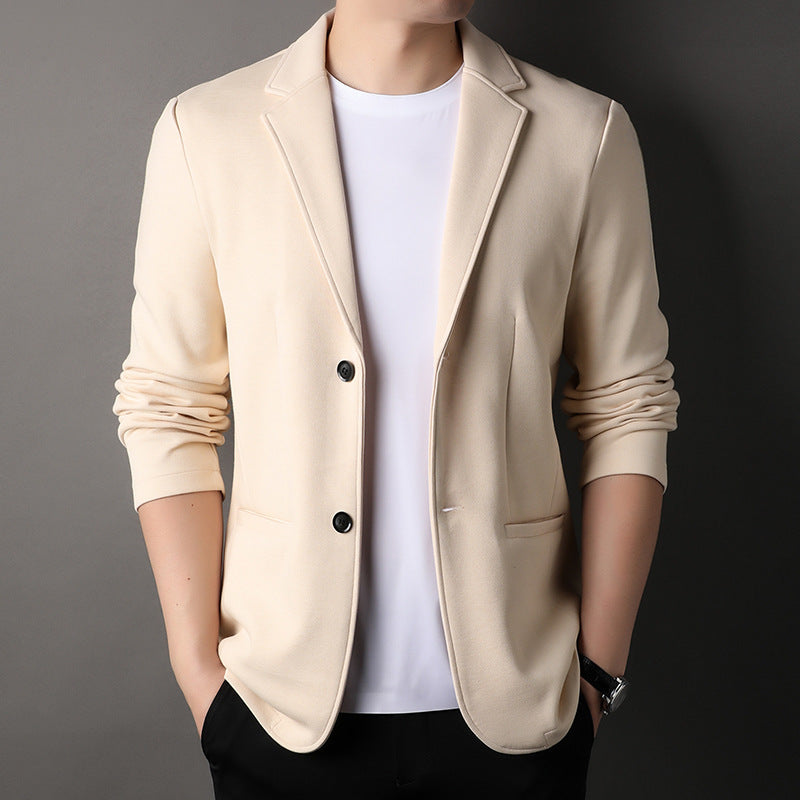 Solid Color Button Fashion Men's Casual Cotton Jacket