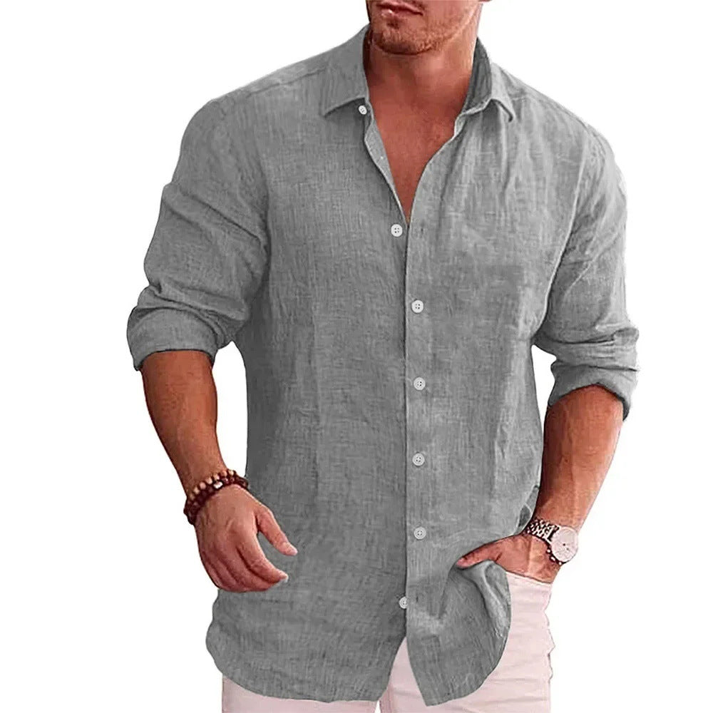 3D Printed Casual Men's Solid Color Shirt Slim Lapel