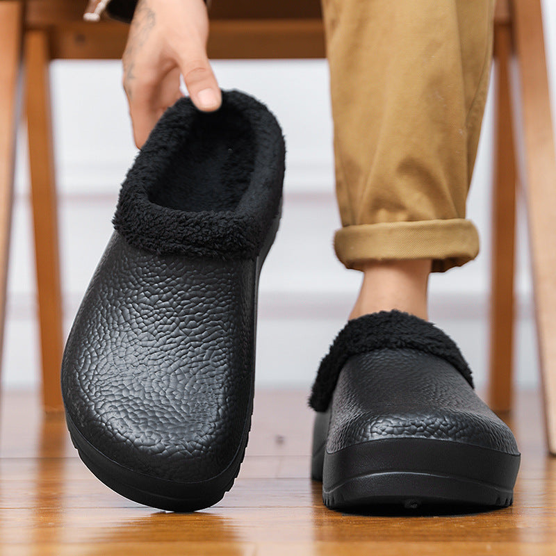 Fashion Personality Fleece-lined New Closed Toe Casual Sports Slippers Men