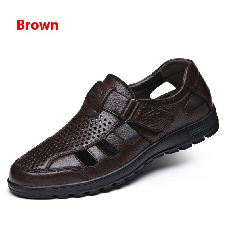 Men's Summer Hollow Breathable Leather Shoes