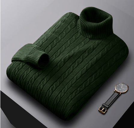 Fleece-lined Thick Complex Lazy Thermal Thread Turtleneck Sweater