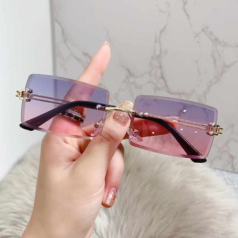 Frameless Trimming Sunglasses Fashion Ocean Lens