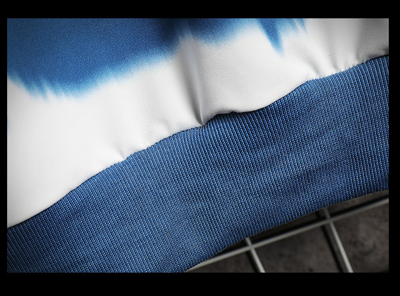 Two-tone Tie-dye Casual Men's Sweater
