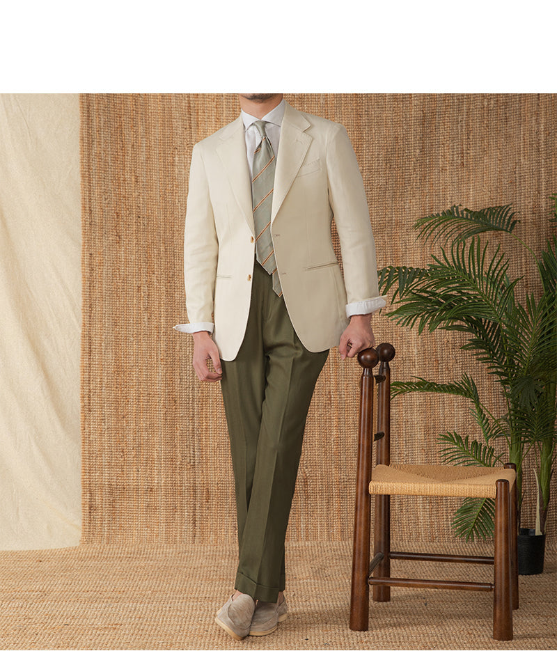 Linen Cotton Half Lining Lightweight Casual Suit NAPOLI Breathable Suit