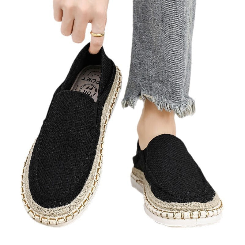 Straw Fisherman Breathable Men's Lazy Trendy Slip-on Casual Shoes