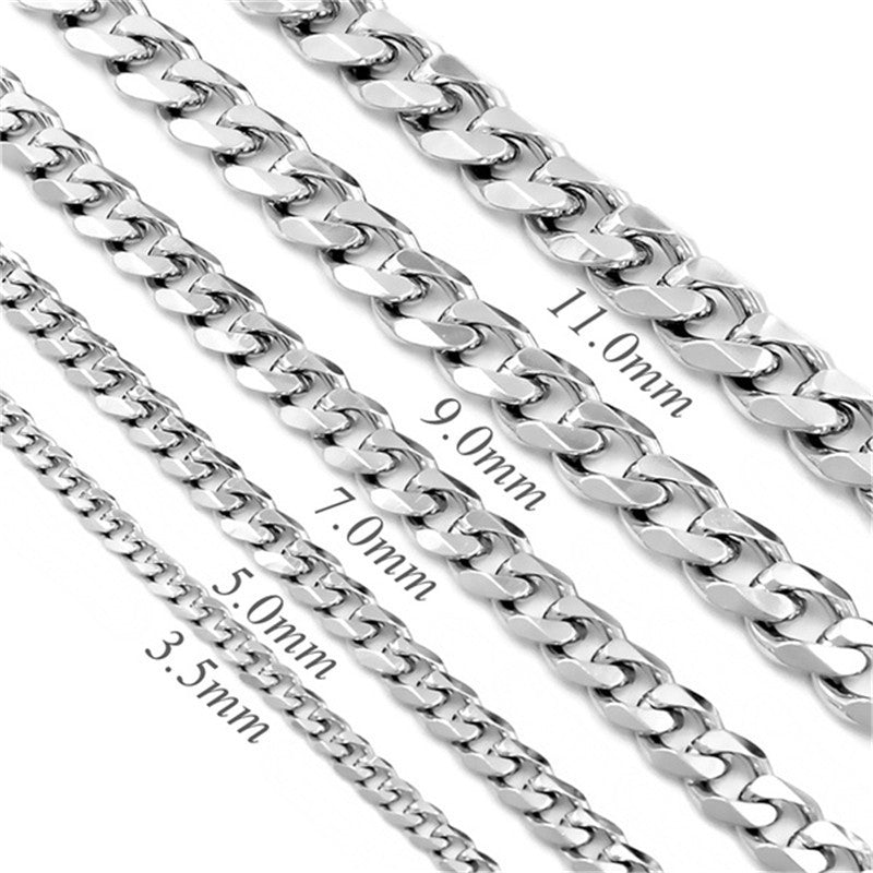 Six-sided Grinding Cuban Titanium Steel Necklace