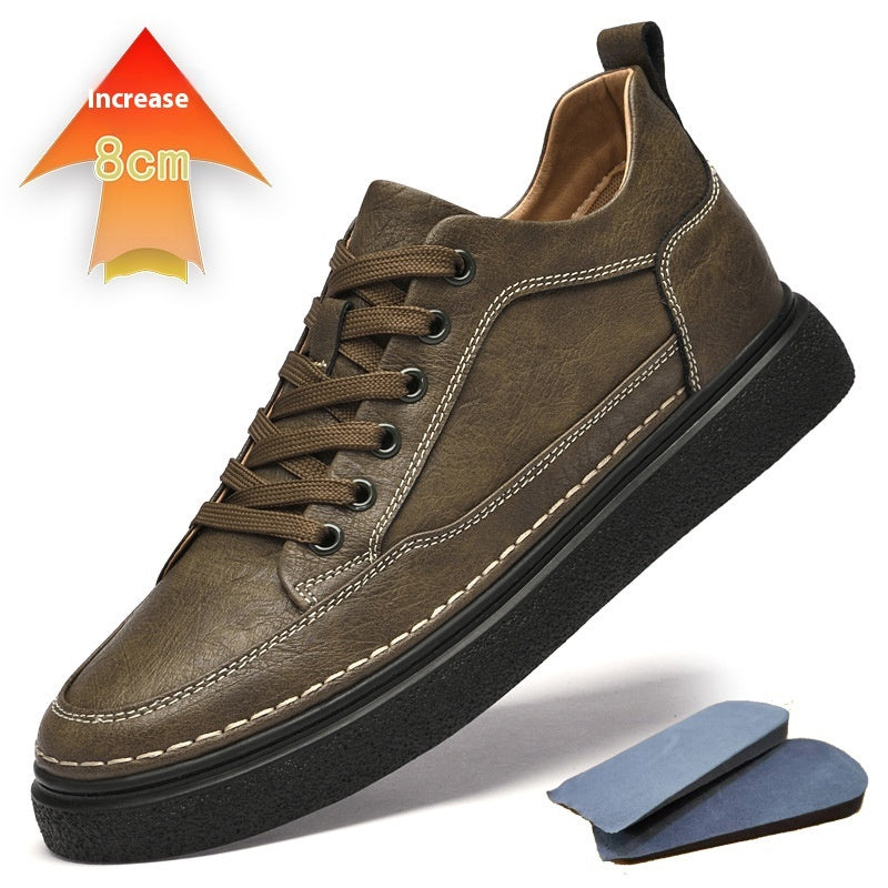 Autumn New Invisible Height Increasing Insole Men's Shoes 8cm Thick Bottom