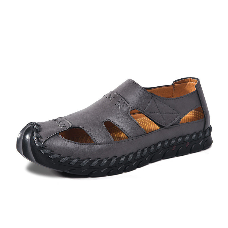 Men's Casual Hand-stitched Velcro Sandals