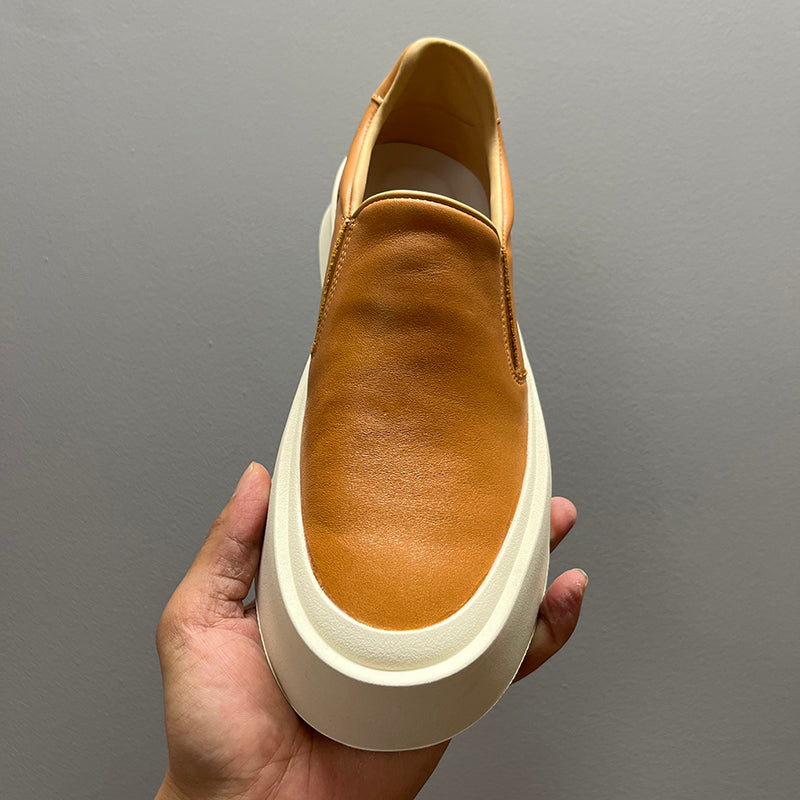 Soft Leather White Soft Bottom Casual Shoes