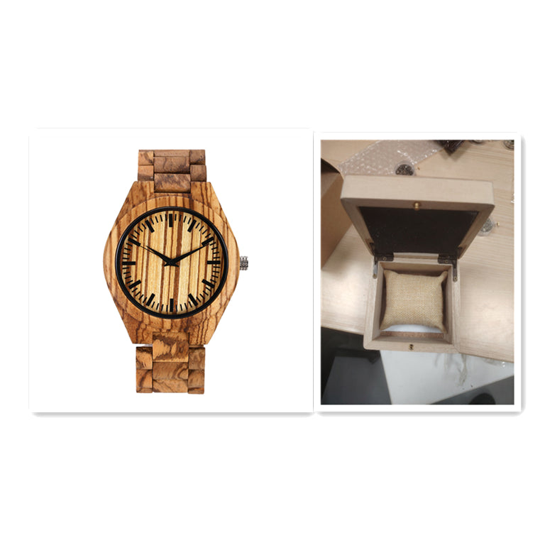 Men's And Women's Large Dial Wood Quartz Watch