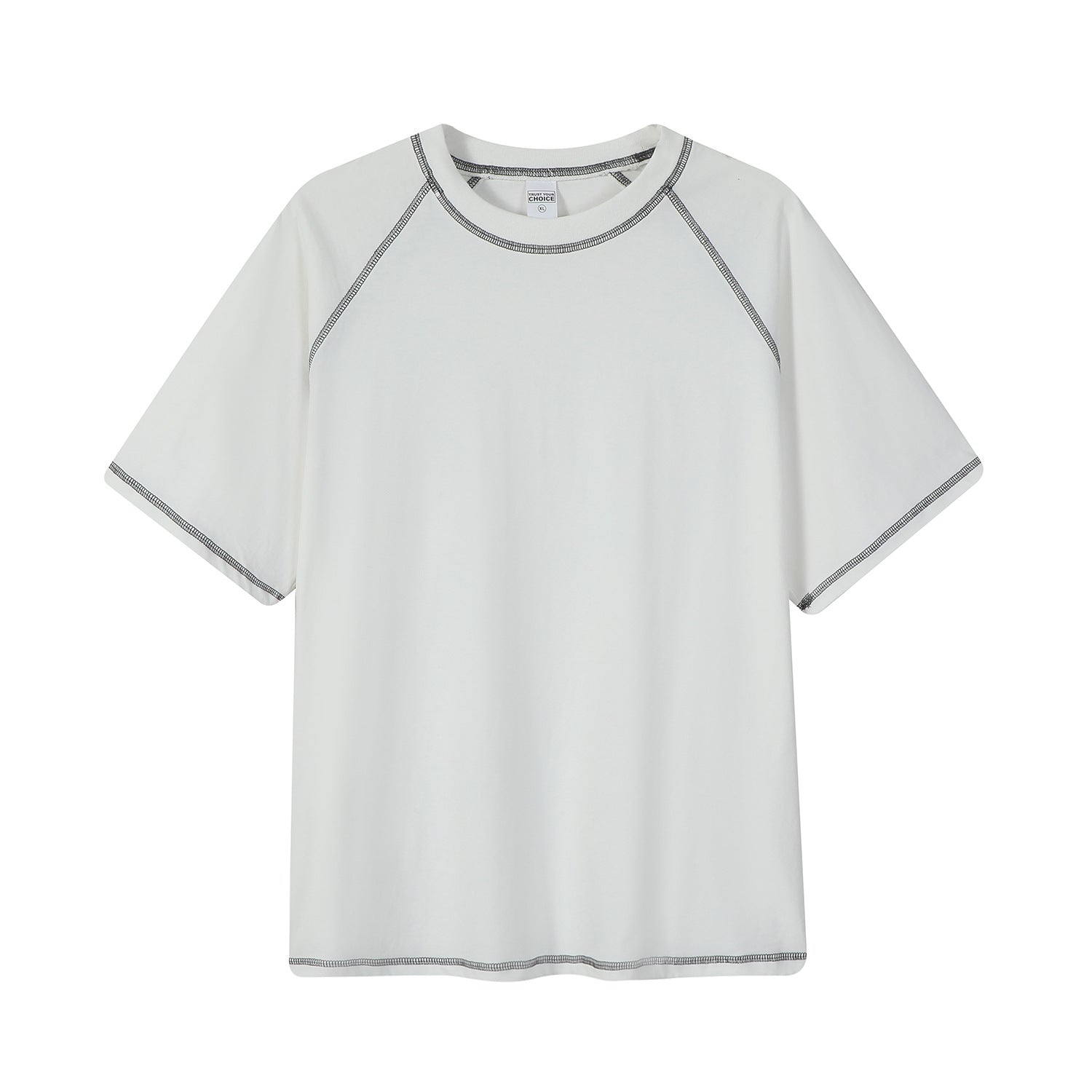 Raglan Topstitching Design Round Neck Short Sleeve T-shirt For Men