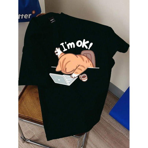 100 Cotton Casual Men's Short-Sleeve Crew-Neck T-Shirt