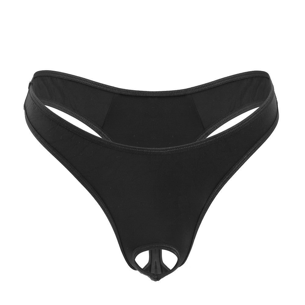 Front Hole-free Ice Silk Men's Sexy T-back Sexy Sheer Low Waist Stretch Couple