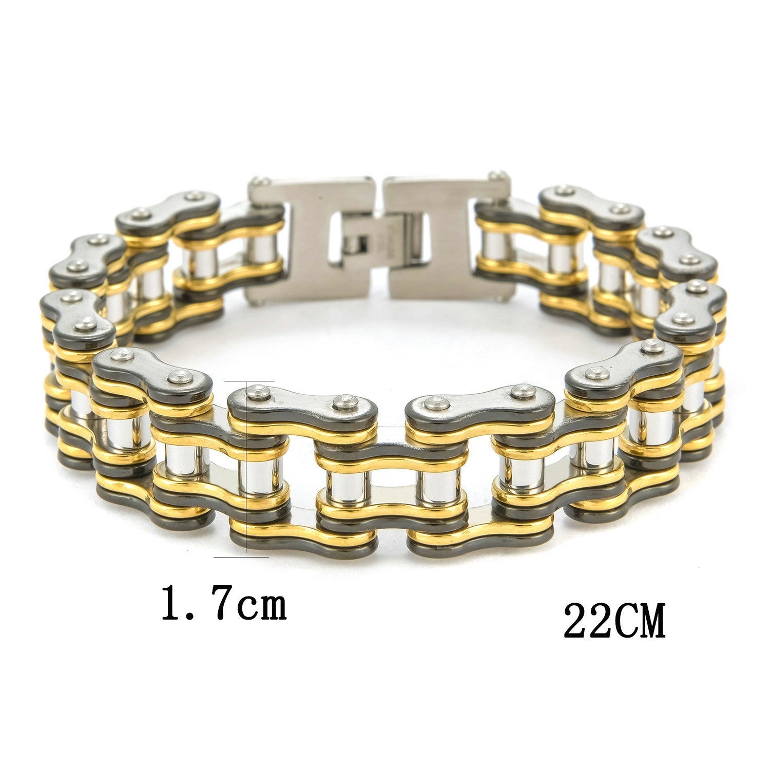 Black Gold Bicycle Bracelet Titanium Steel Men
