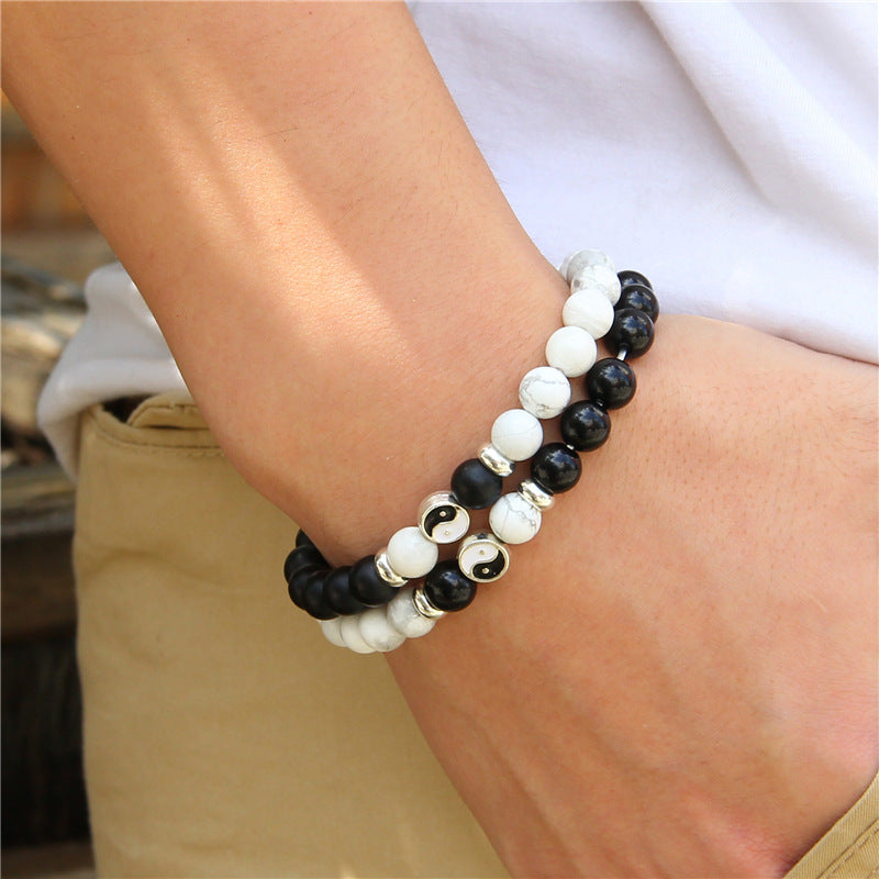 Natural Stone Turquoise Beads Bracelet Men