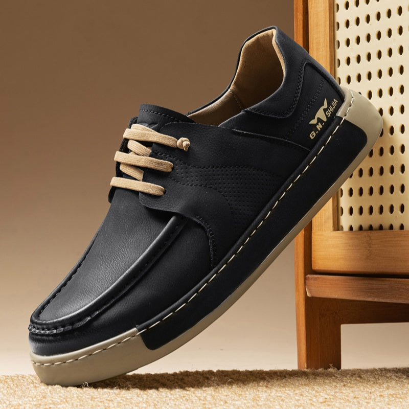 New Bean Shoes Thick Bottom Men's Shoes Slip-on British Casual Sneakers