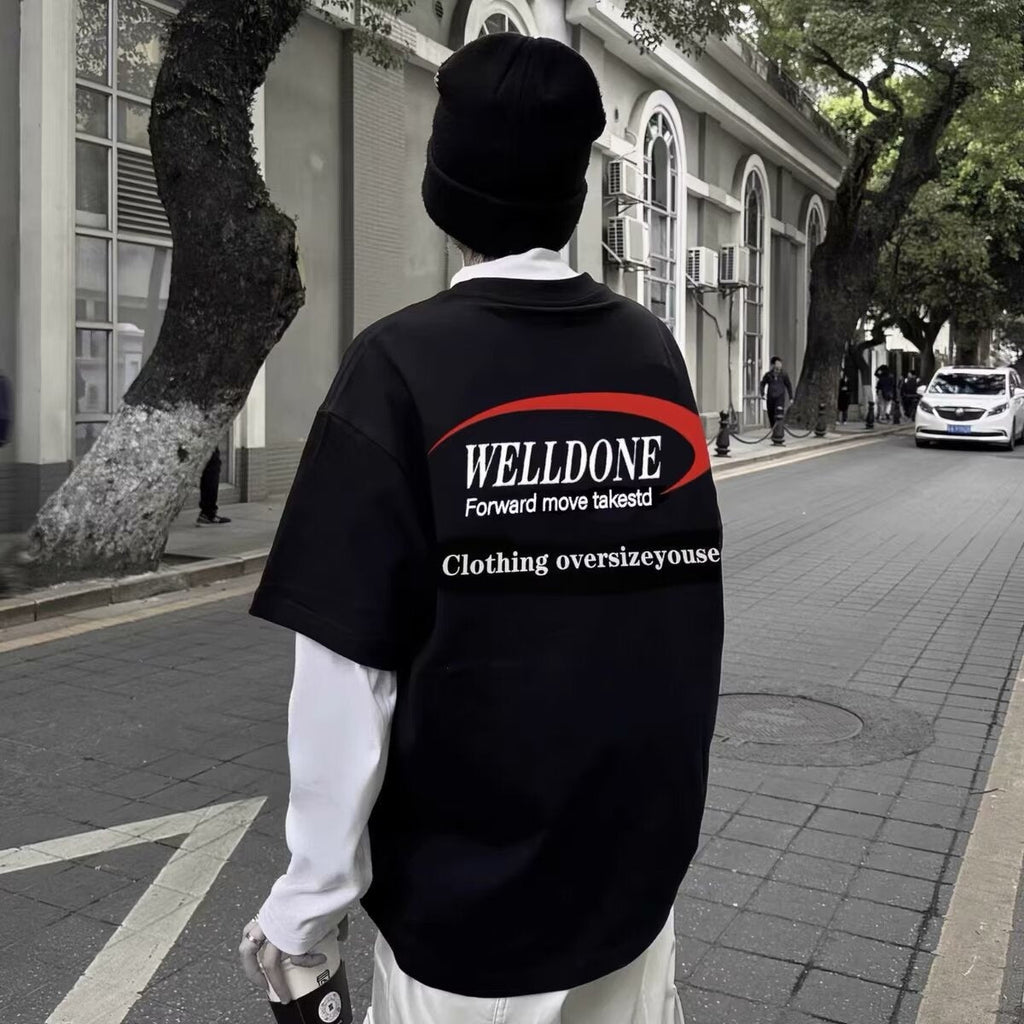 American Fashion Brand Letter Print Short-sleeve T-shirt