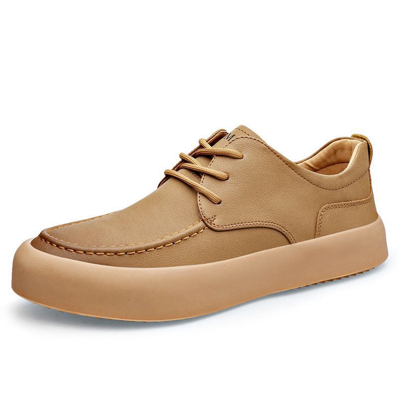 Casual Shoes Fashion Lace-up Shoes Lightweight Platform Leather Breathable Leather Shoes