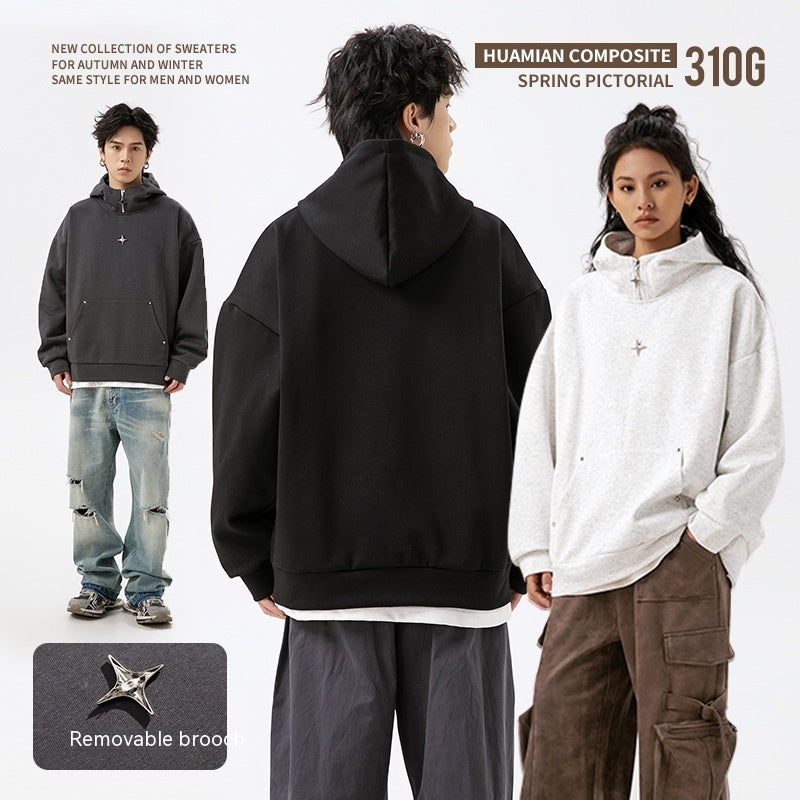 American Casual Sweatshirt Men's Hooded Pullover Coat