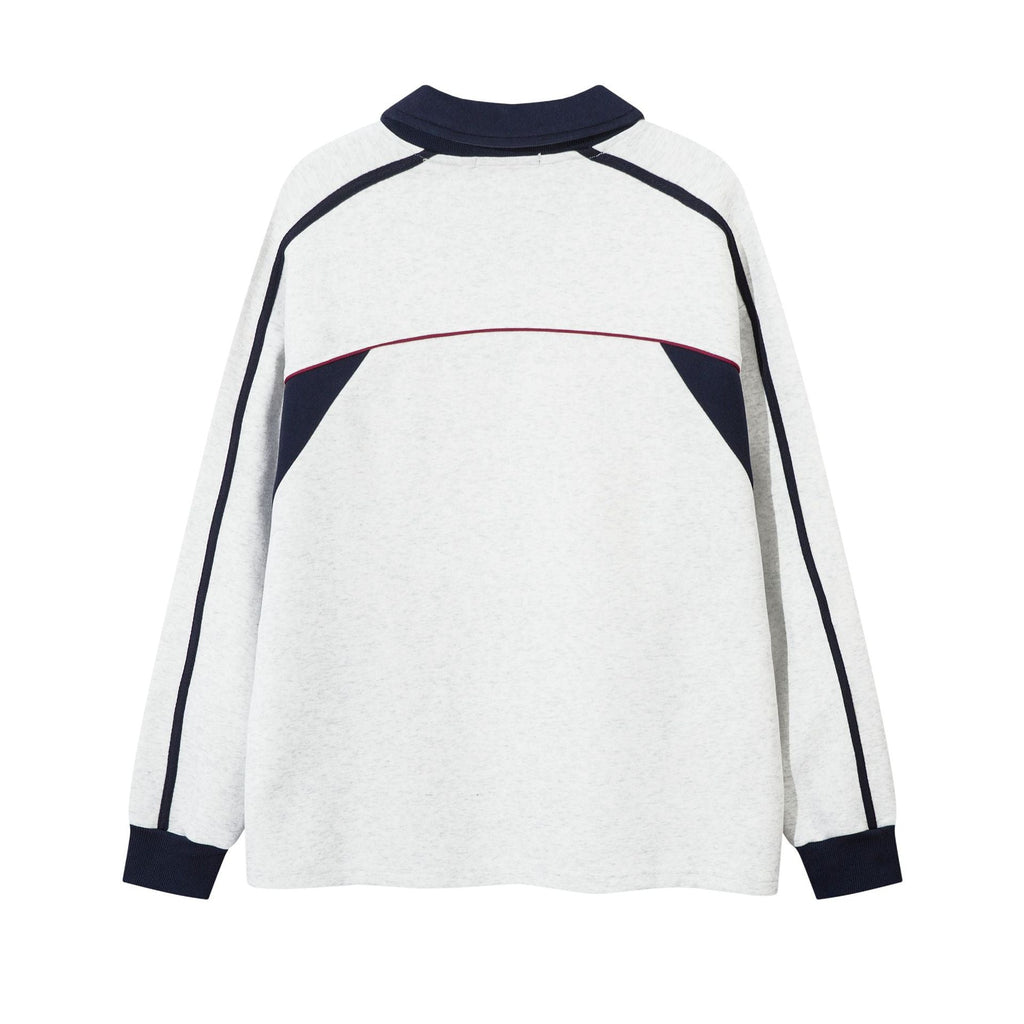 American Retro Color Contrast Patchwork Craft High Street Long Sleeve