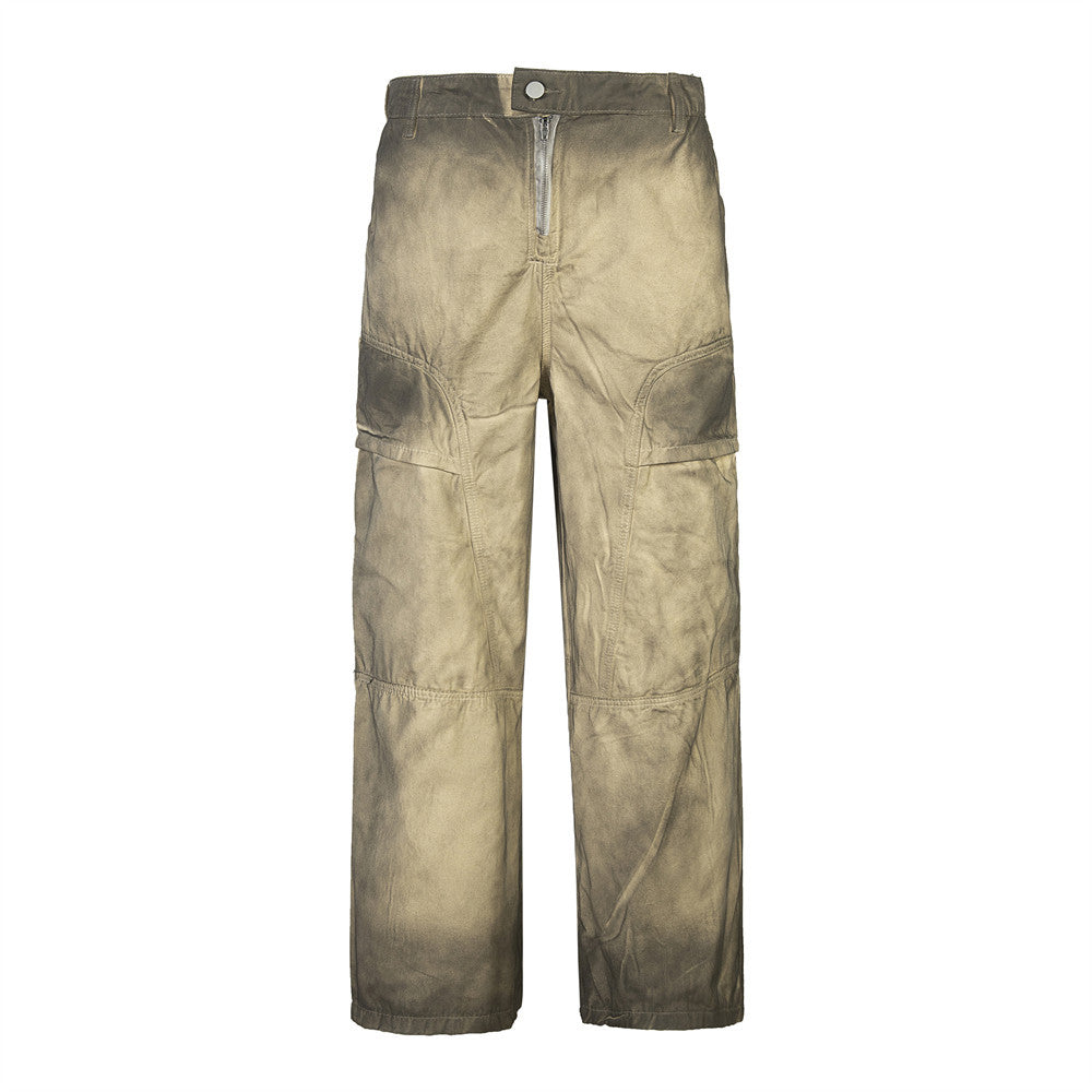 Gradient Tie-dye Dirty Tooling Straight-leg Trousers