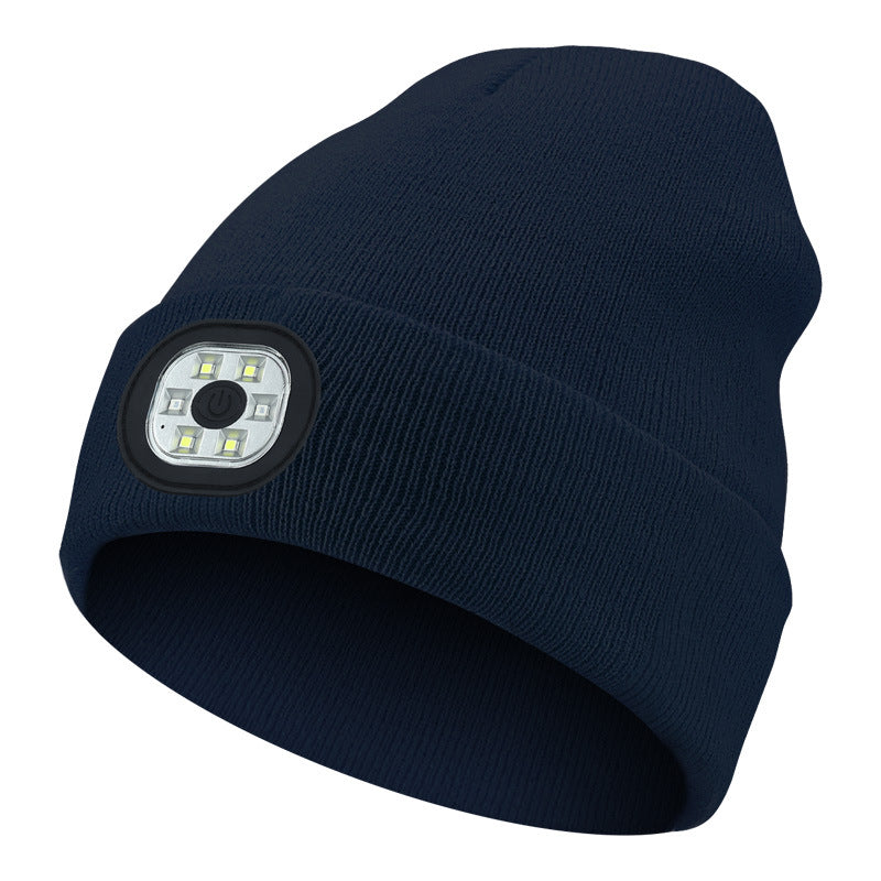 Outdoor Riding Lighting Headlights Cap Multi-color Optional Night Running LED Light Emitting Knitted Hat