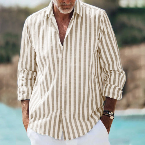 3D Printed Loose Long Sleeve Lapel Plaid Shirt